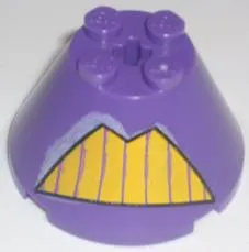 Cone 4 x 4 x 2 with Axle Hole with Yellow Teeth Pattern (Zurg)