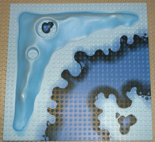 Baseplate, Raised 32 x 32 Crater Plate with Crater Studs with Underwater Pattern
