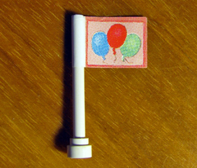 Antenna 4H with Flag with Blue, Red and Green Balloons Pattern (Sticker) - Set 3108