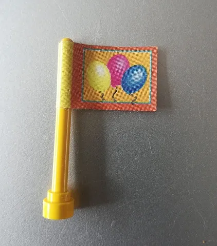 Antenna 4H with Flag with Yellow, Pink and Blue Balloons Pattern (Sticker) - Set 3159