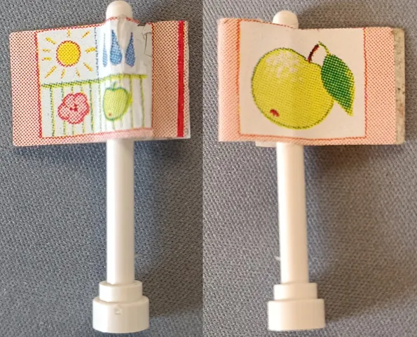 Antenna 4H with Flag with Yellow Sun, Blue Raindrops, Red Flower and Lime Apples Pattern (Sticker) - Set 3240