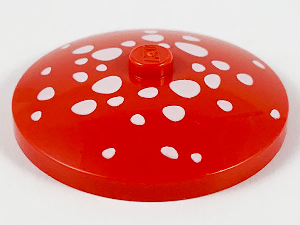 Dish 4 x 4 Inverted (Radar) with Solid Stud with White Spots (Mushroom Top) Pattern