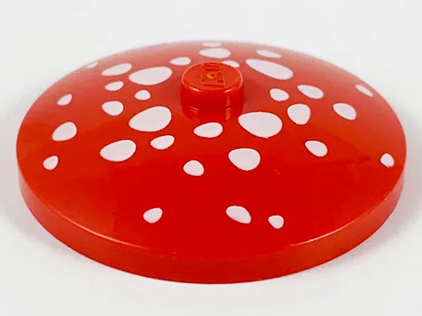 Dish 4 x 4 Inverted (Radar) with Solid Stud with White Spots (Mushroom Top) Pattern