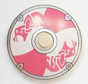 Dish 4 x 4 Inverted (Radar) with Solid Stud with Viking Shield Red / White Sections and Red Serpent Pattern