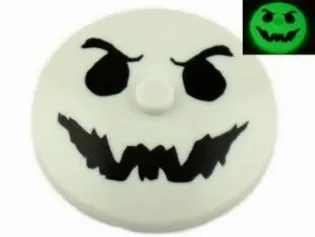 Dish 4 x 4 Inverted (Radar) with Solid Stud with Black Ghost Face Pattern