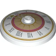 Dish 4 x 4 Inverted (Radar) with Solid Stud with Clock Face with Roman Numerals Pattern