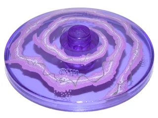 Dish 4 x 4 Inverted (Radar) with Solid Stud with White and Lavender Lightning Swirl Pattern