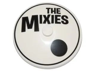 Dish 4 x 4 Inverted (Radar) with Solid Stud with Black Circle, Dot and 'THE MIXIES' Pattern