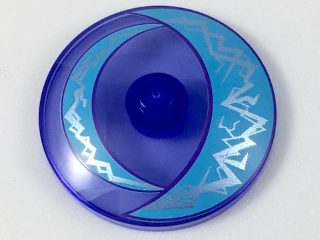 Dish 4 x 4 Inverted (Radar) with Solid Stud with Medium Azure Crescents and Silver Lightning Pattern