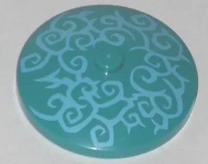 Dish 4 x 4 Inverted (Radar) with Solid Stud with Sand Blue Swirls Pattern