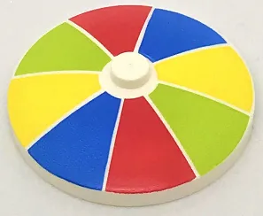 Dish 4 x 4 Inverted (Radar) with Solid Stud with Red, Blue, Yellow, and Lime Stripes Pattern