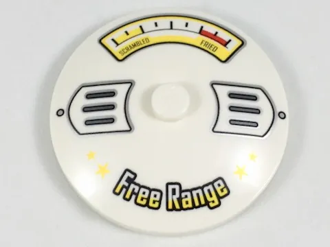 Dish 4 x 4 Inverted (Radar) with Solid Stud with Scrambled / Fried Gauge and 'Free Range' Pattern