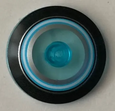 Dish 4 x 4 Inverted (Radar) with Solid Stud with Black, Dark Azure, Silver, and White Concentric Circles Pattern