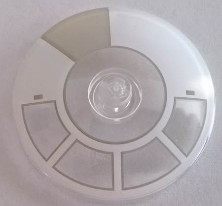 Dish 4 x 4 Inverted (Radar) with Solid Stud with White and Light Bluish Gray Radial Millennium Falcon Cockpit Pattern