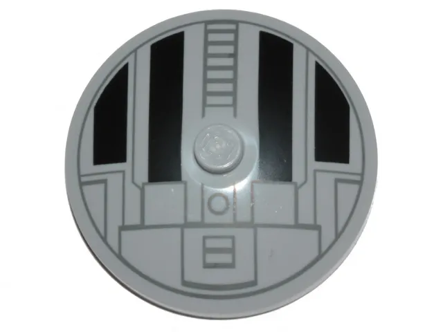 Dish 4 x 4 Inverted (Radar) with Solid Stud with Star Wars TIE Hatch Black and Dark Bluish Gray Pattern