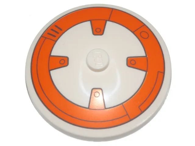 Dish 4 x 4 Inverted (Radar) with Solid Stud with BB-8 Droid Pattern