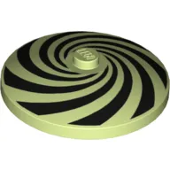 Dish 4 x 4 Inverted (Radar) with Solid Stud with Spiral Segments Black Pattern