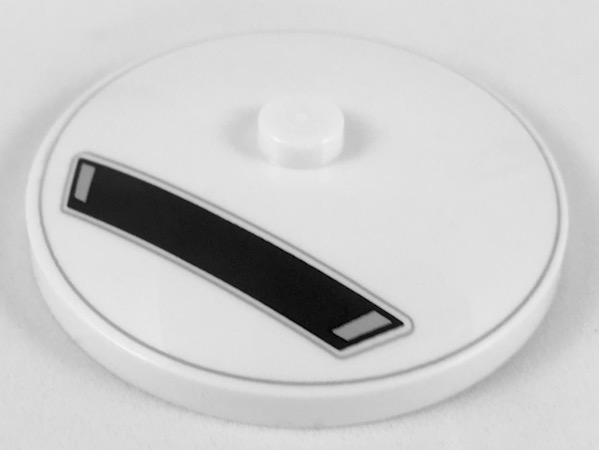 Dish 4 x 4 Inverted (Radar) with Solid Stud with Dark Bluish Gray Circle and Wide Black Trapezoid Panel Pattern