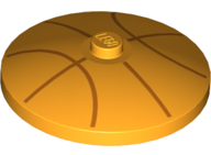 Dish 4 x 4 Inverted (Radar) with Solid Stud with Orange Basketball Lines Pattern