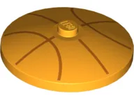 Dish 4 x 4 Inverted (Radar) with Solid Stud with Orange Basketball Lines Pattern