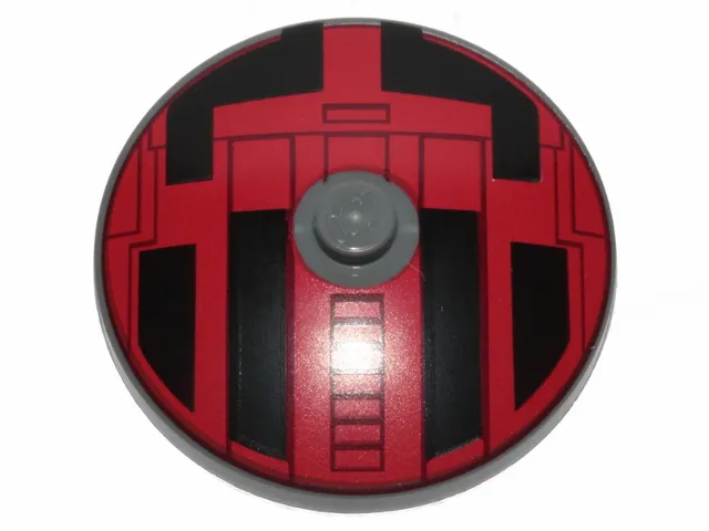 Dish 4 x 4 Inverted (Radar) with Solid Stud with Star Wars TIE Hatch Black and Red Pattern
