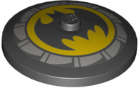 Dish 4 x 4 Inverted (Radar) with Solid Stud with Batman Logo and Light Bluish Gray Fan Blades Pattern