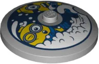 Dish 4 x 4 Inverted (Radar) with Solid Stud with Minions and White Soap Bubbles Pattern