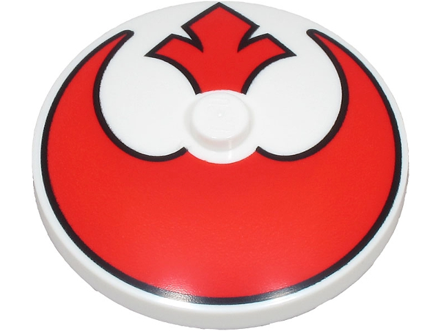 Dish 4 x 4 Inverted (Radar) with Solid Stud with Red SW Rebel Alliance Symbol Pattern