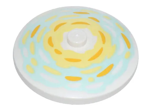 Dish 4 x 4 Inverted (Radar) with Solid Stud with Bright Light Yellow and Bright Light Orange Brushstrokes on Bright Light Yellow and Light Aqua Background Pattern