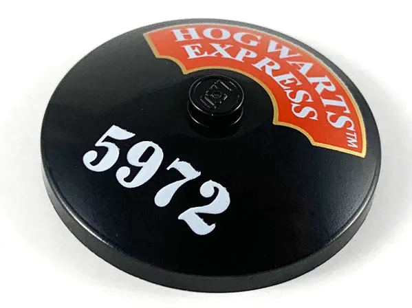 Dish 4 x 4 Inverted (Radar) with Solid Stud with White 'HOGWARTS EXPRESS' and '5972' Pattern