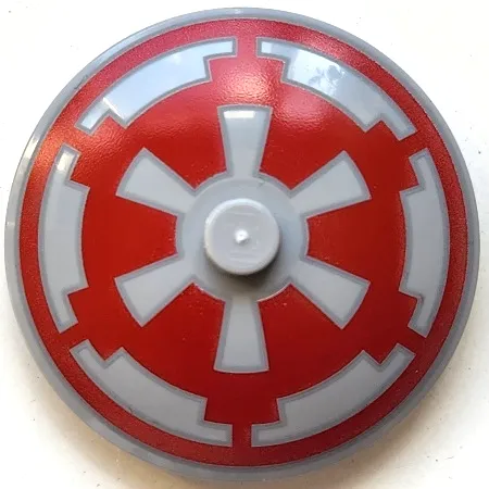 Dish 4 x 4 Inverted (Radar) with Solid Stud with Red SW Imperial Logo Pattern