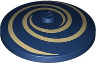 Dish 4 x 4 Inverted (Radar) with Solid Stud with Tan Spirals / Swirls Pattern