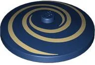 Dish 4 x 4 Inverted (Radar) with Solid Stud with Tan Spirals / Swirls Pattern