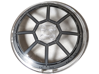 Dish 8 x 8 Inverted (Radar) with Dark Bluish Gray Radial TIE Fighter Cockpit with 40 Black Rivets Pattern