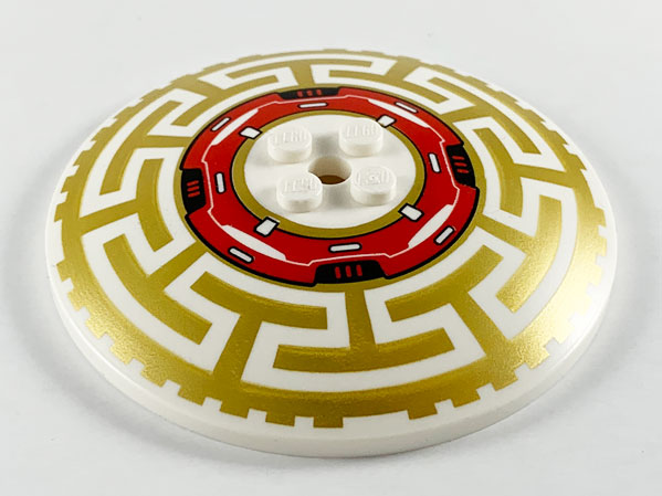 Dish 8 x 8 Inverted (Radar) with Red Machinery and Gold Geometric Pattern