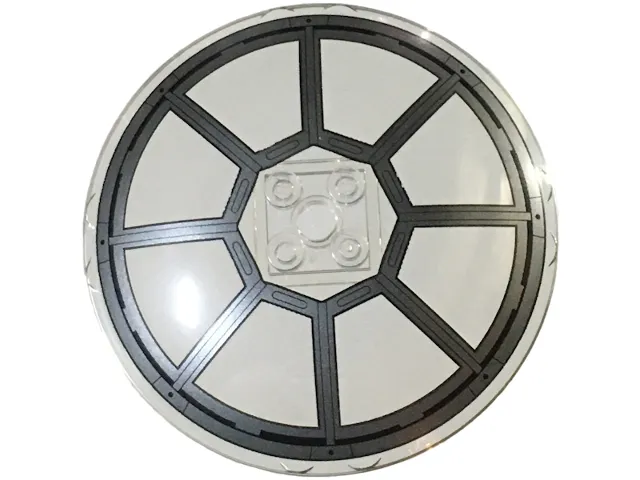 Dish 8 x 8 Inverted (Radar) with Dark Silver Radial TIE Fighter Cockpit with 8 Black Rivets Pattern
