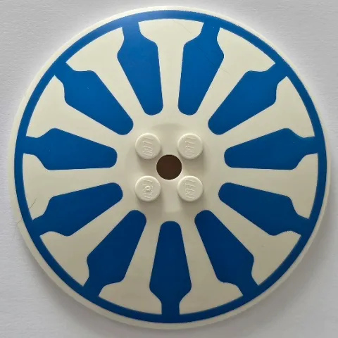 Dish 8 x 8 Inverted (Radar) - Solid Studs with Blue Ring with 11 Tapered Stripes Pattern