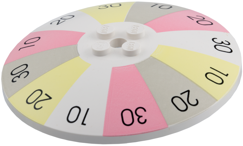 Dish 8 x 8 Inverted (Radar) with Black '10', '20', and '30' on Wheel of Fortune Pattern