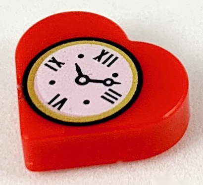 Tile, Round 1 x 1 Heart with Clock Pattern