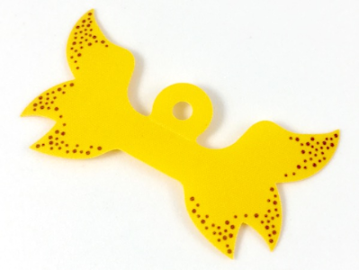 Mini Doll, Cape Cloth, Wide Flaming Butterfly Wings with Magenta Spots Pattern