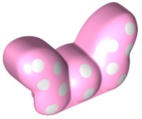 Duplo Figure Head Human Accessories Large Bow with White Polka Dots Pattern