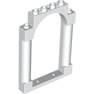 Door, Frame 1 x 6 x 7 Arched with Notches and Rounded Pillars