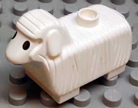 Duplo Sheep with Flat Ears, Black Eyes Pattern