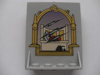 Door 2 x 5 x 5 Swivel, Bracket Base with Scratched Mirror Pattern (Sticker) - Set 4757