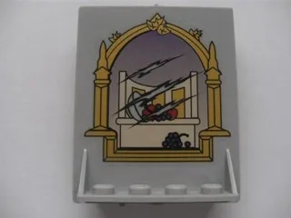 Door 2 x 5 x 5 Swivel, Bracket Base with Scratched Mirror Pattern (Sticker) - Set 4757