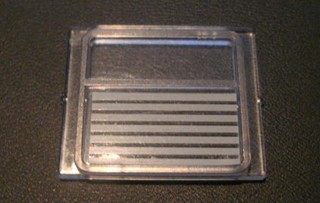 Glass for Train Window 1 x 4 x 3 with 7 Light Gray Stripes Pattern (Sticker) - Sets 4547 / 10002