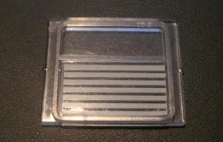 Glass for Train Window 1 x 4 x 3 with 7 Light Gray Stripes Pattern (Sticker) - Sets 4547 / 10002