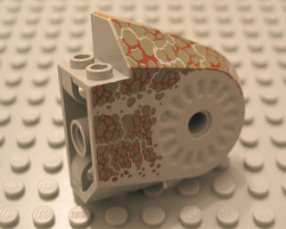 Dinosaur Body Quarter with Pin Holes with Dark Gray and Dark Red Markings Pattern