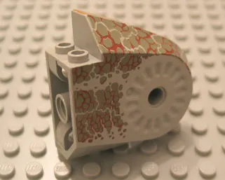 Dinosaur Body Quarter with Pin Holes with Dark Gray and Dark Red Markings Pattern