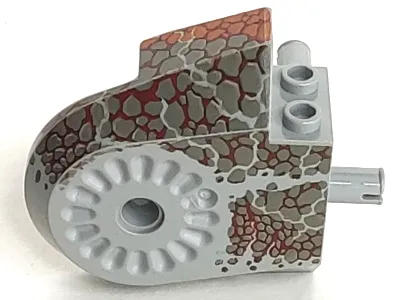 Dinosaur Body Quarter with Pins with Dark Gray and Dark Red Markings Pattern